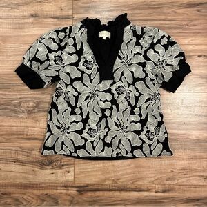 Boho Chic Floral Women’s Top Embroidered Dark Feminine Business Casual